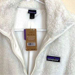 Patagonia white zip-up vest